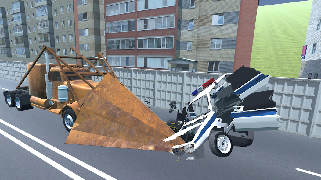 A vehicle collision in Car Crash Arena